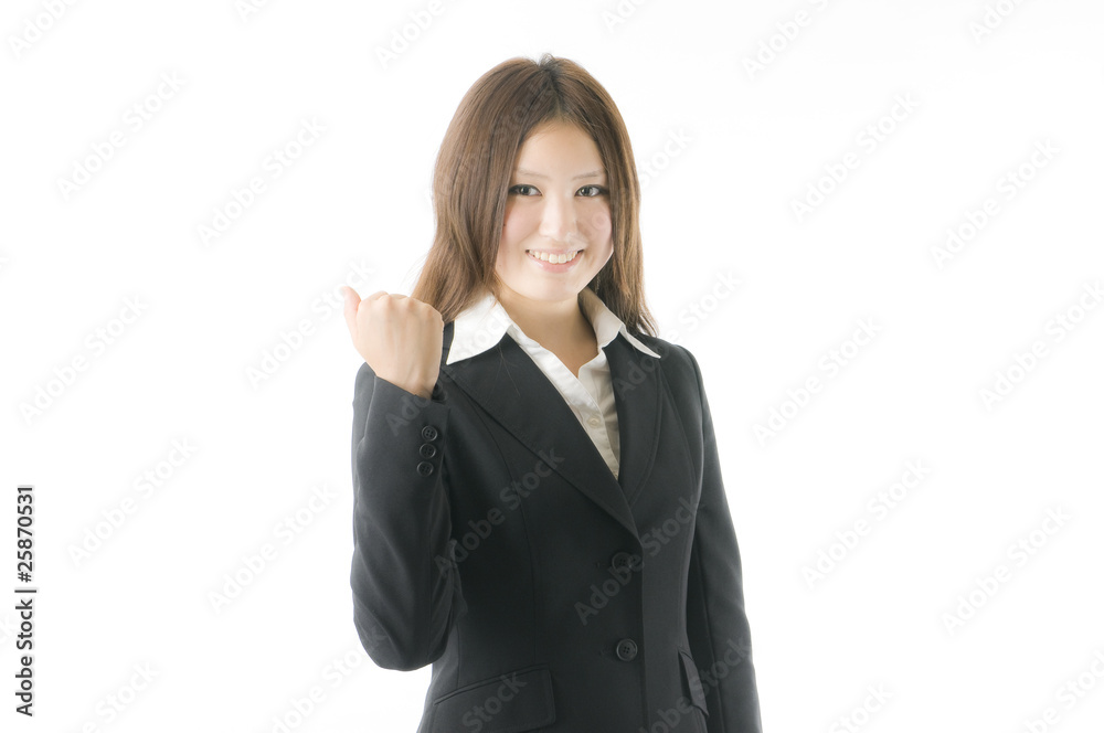 ガッツポーズのOL