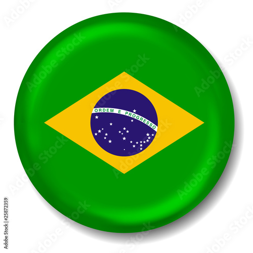 3D Brazil Flag Button