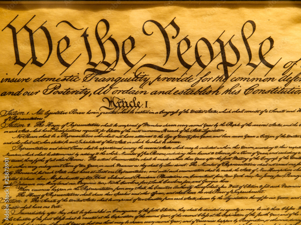 Naklejka premium USA Constitution Parchment
