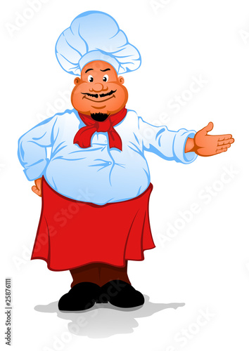 Fat chef cook