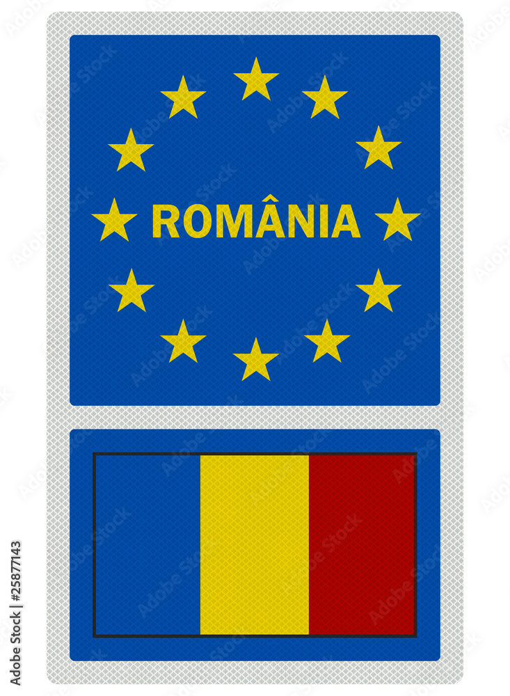 EU signs series - Romania (in Romanian language), photorealistic