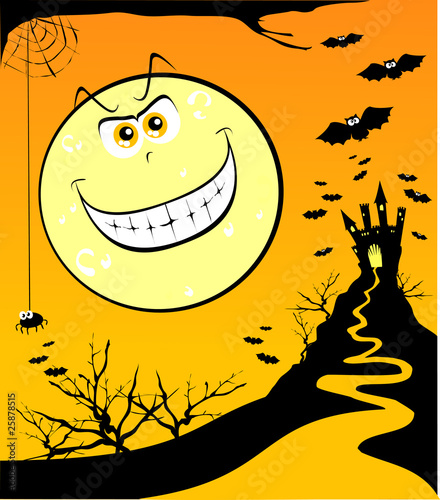 Halloween background with moon