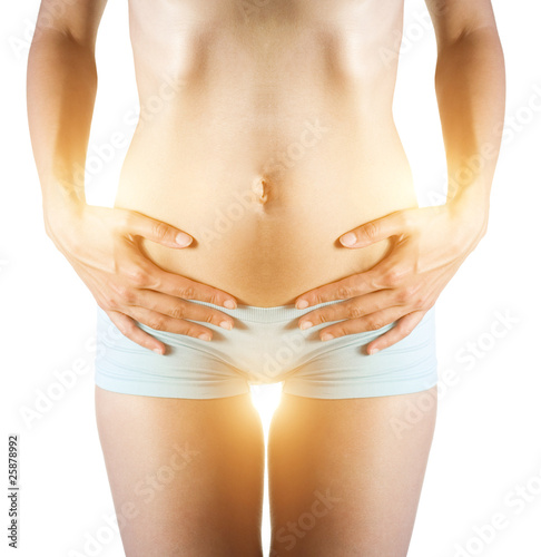 Sexy female body with sun rays