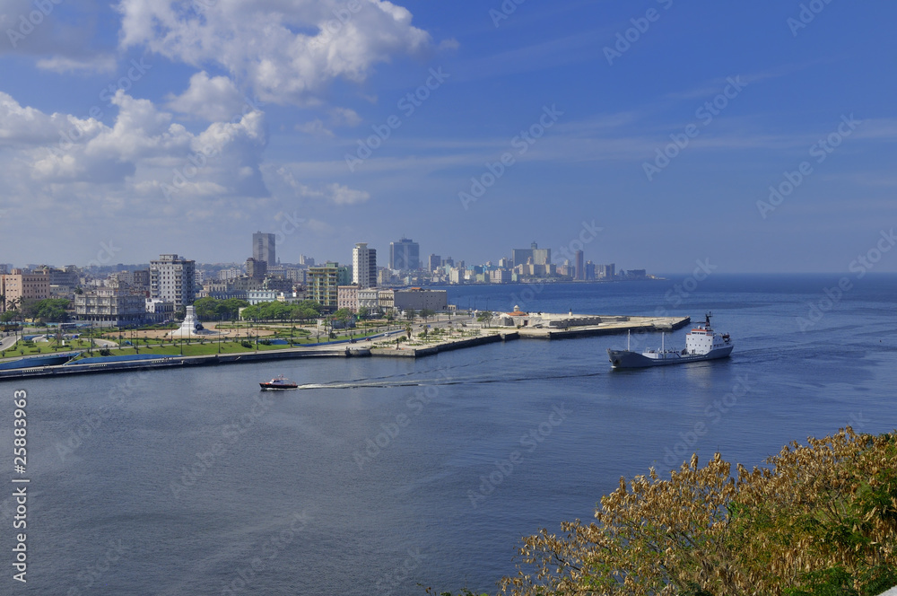 Large ship entering Havana Bay