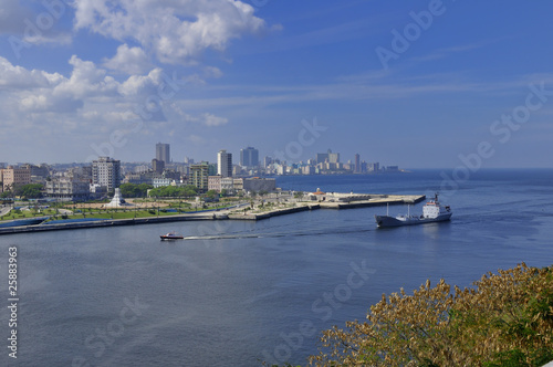 Large ship entering Havana Bay