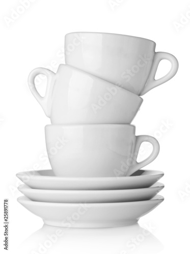 Fotografi Coffee cups with saucers