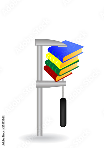 Vector illustration of the book clamped by a clip