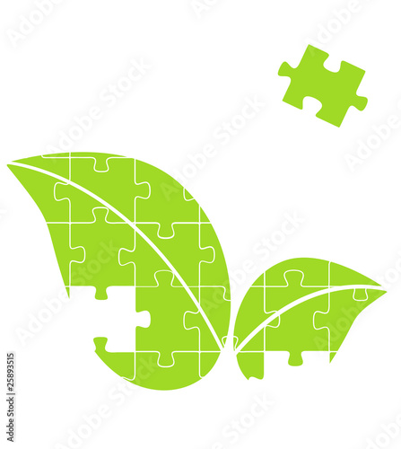 Leave puzzle vector background