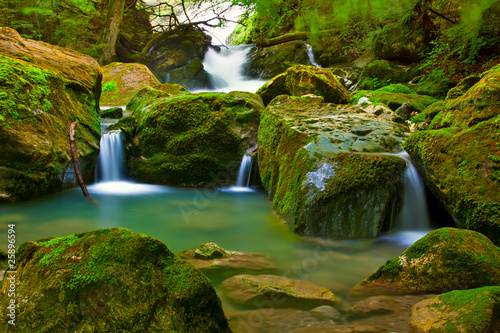 Waterfall in green nature