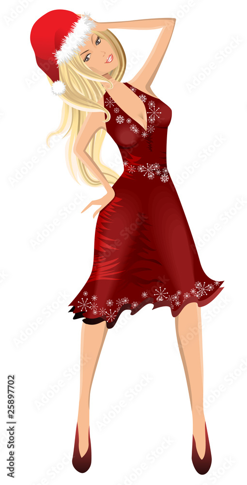 Sexy young woman in christmas dress Sexy young woman in christmas dress