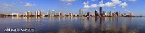 Miami Skyline Panorama from MacArthur Causeway