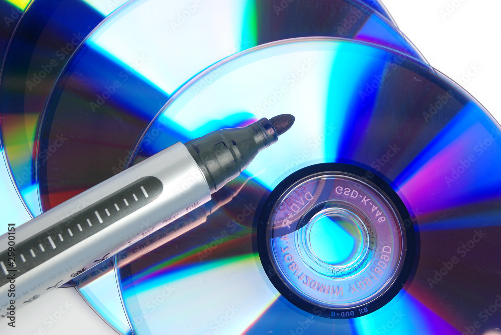 DVD with marking pen