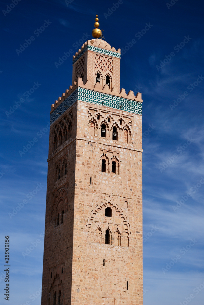 Le minaret de la Koutoubia dans Marrakech