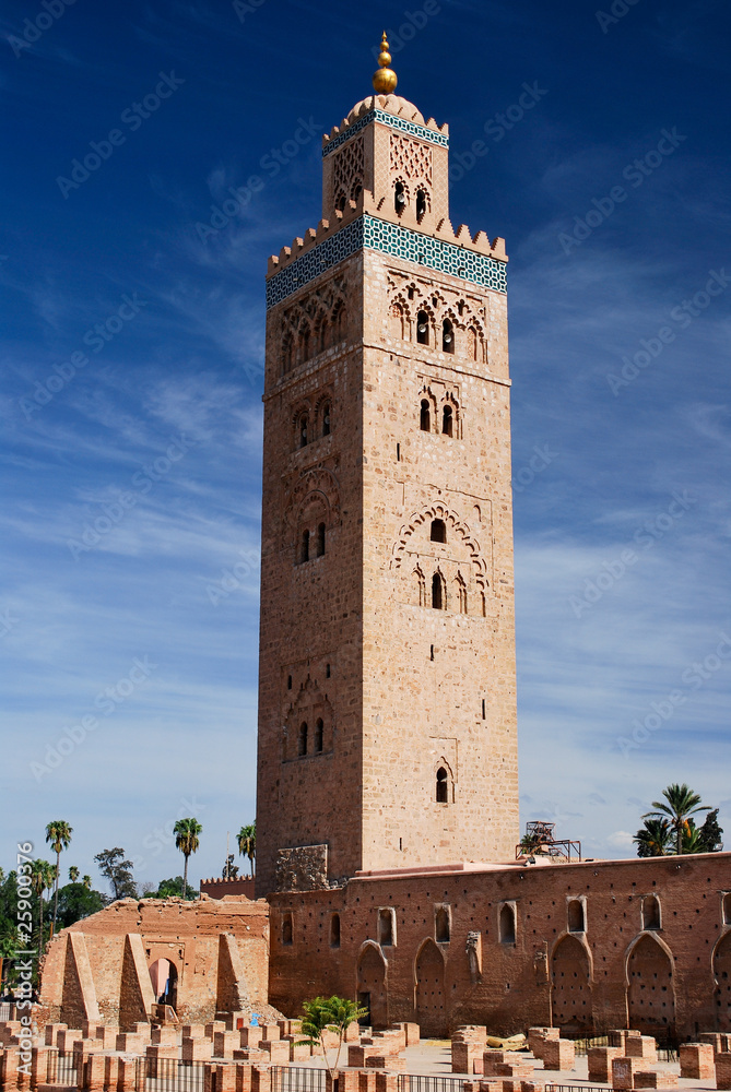 Le minaret de la mosquée de la Koutoubia