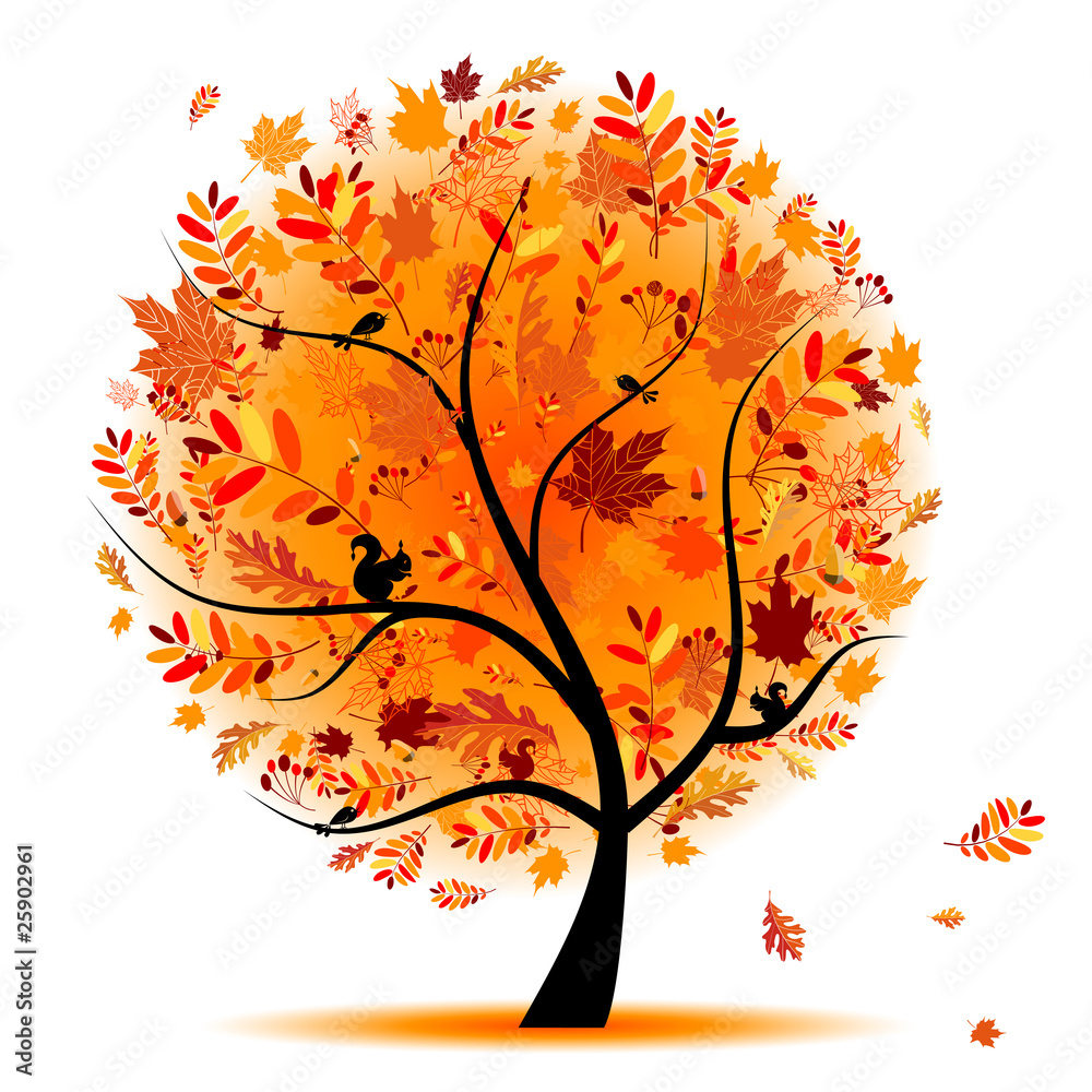 Plakat Piękne drzewo jesień dla swojego projektu