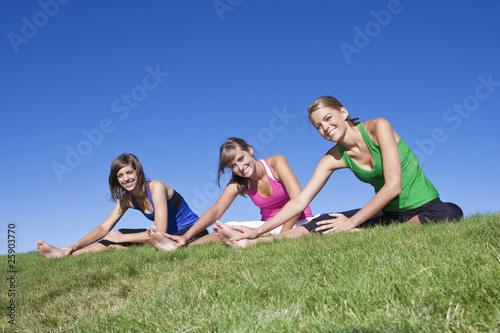 Women doing fitness and exercise
