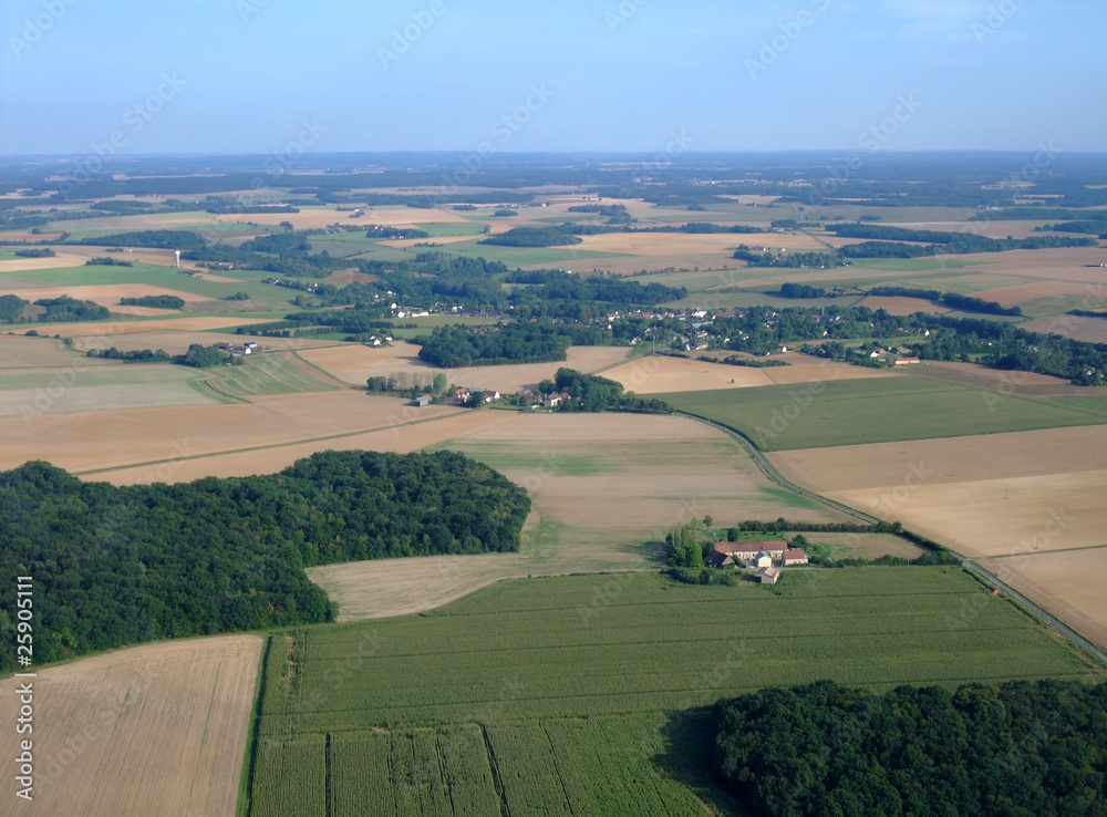 Aerial view of South Loiret department