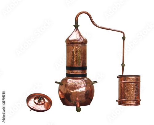 Fotografie alcohol distillery - alembic copper