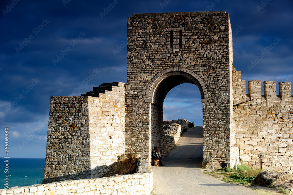 Old citadel gate guarding the entrance of Kaliakra in Bulgaria