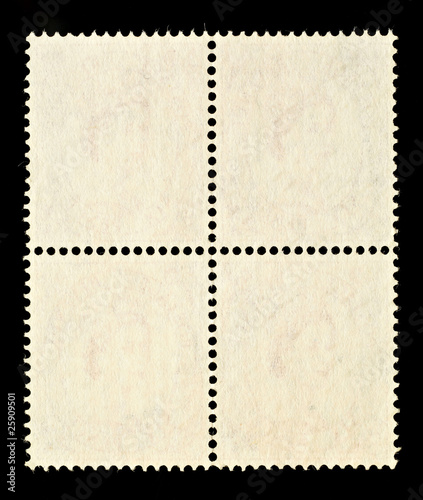 Blank Block of Four Postage Stamps
