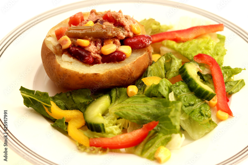 Jacket Potato with Tuna and Mixed Bean Salad Jacket Potato with Tuna and Mixed Bean Salad