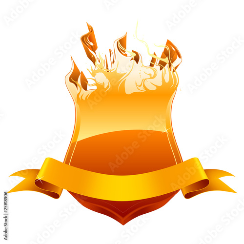 Burning shield emblem