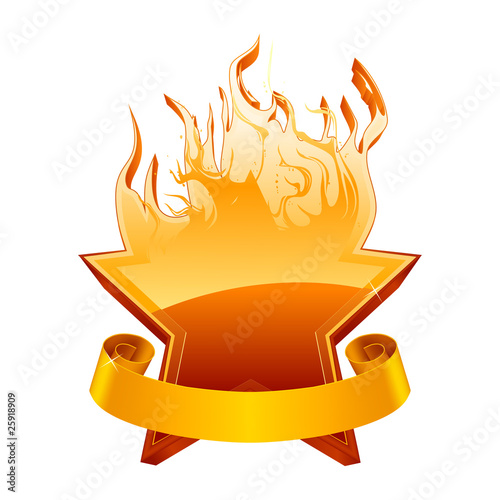 Burning star emblem