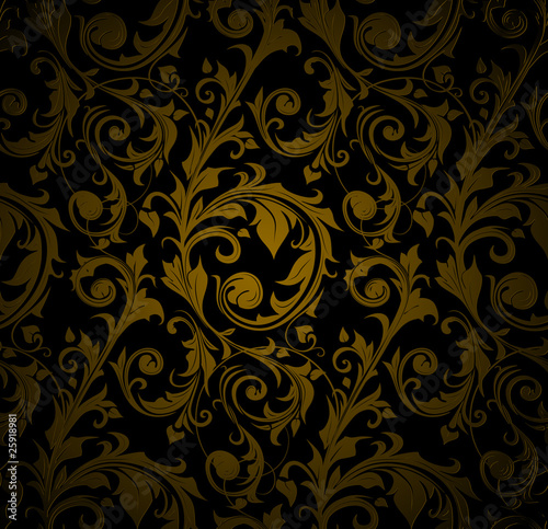 Seamless wallpaper pattern, black
