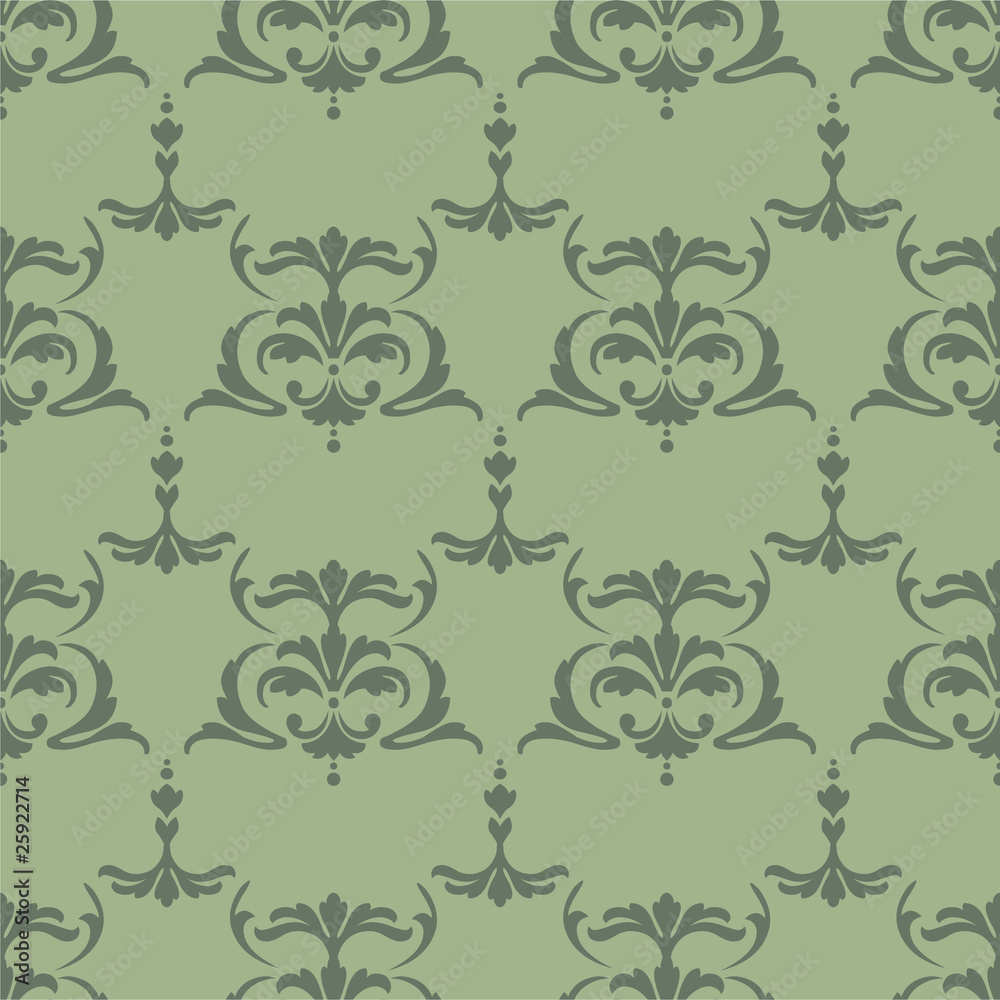 Seamless pattern vector illustration of damask floral ornaments
