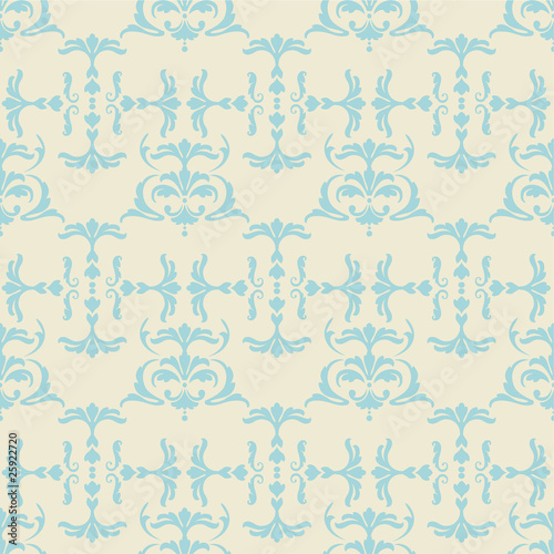 Seamless pattern vector illustration of damask floral ornaments