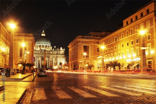 St Peters Basilica Church, Rome, by Night