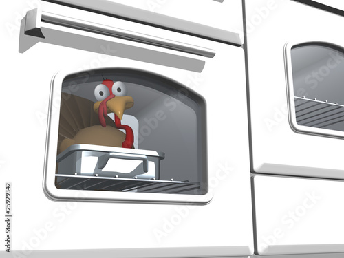 Toon Thanksgiving Turkey in Oven