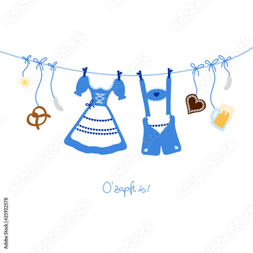 Octoberfest Symbols Hanging White Background