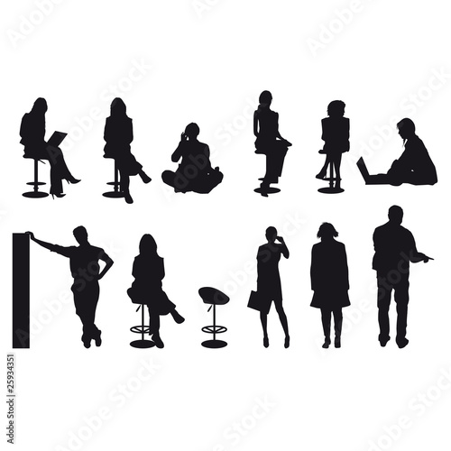Collection de silhouettes au travail