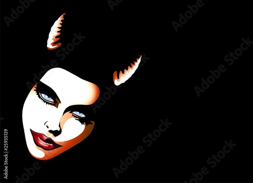 Donna Diavolo Sfondo-Devil Woman Background-Vector