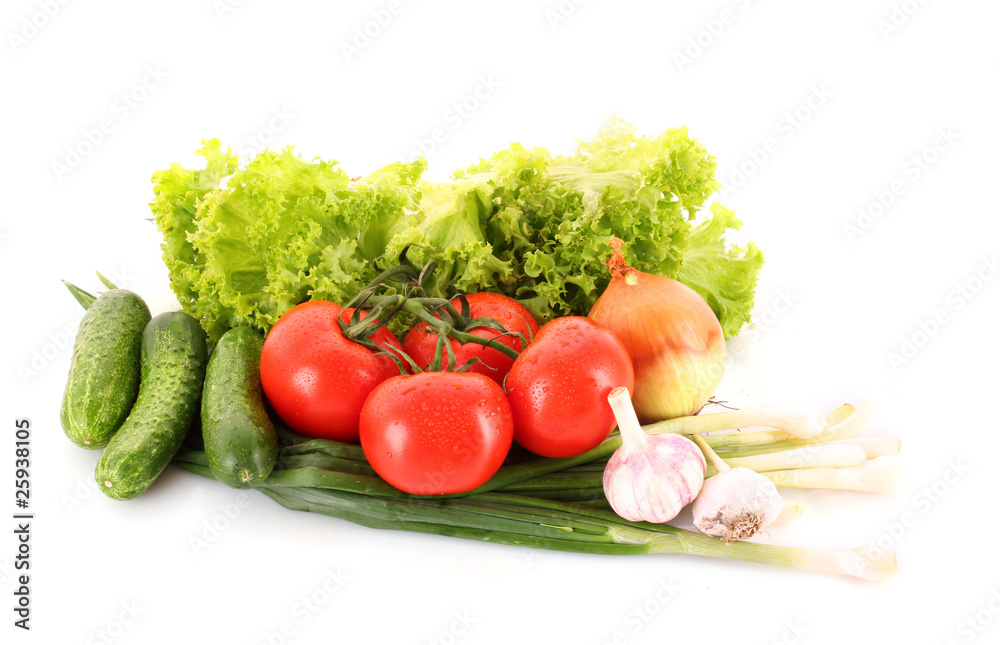 Fresh vegetables on white Fresh vegetables on white