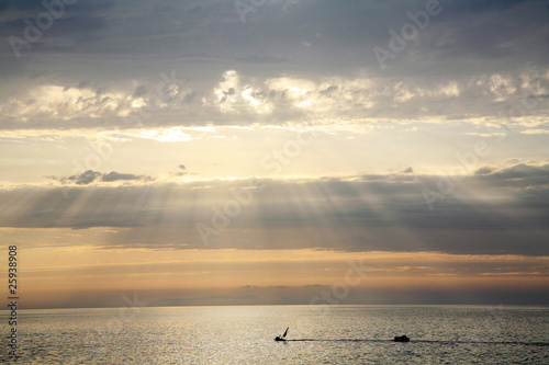 Diver in the sea in Sardinia island, Italy