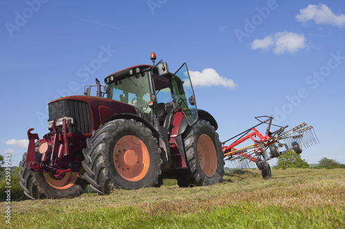 Tractor and tedder