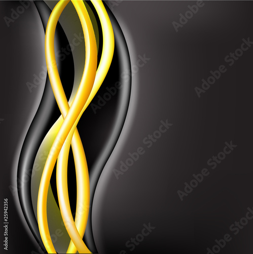 yellow wave on a black background