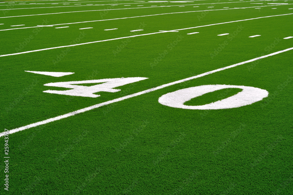 Obraz premium Forty Yard Line on American Football Field