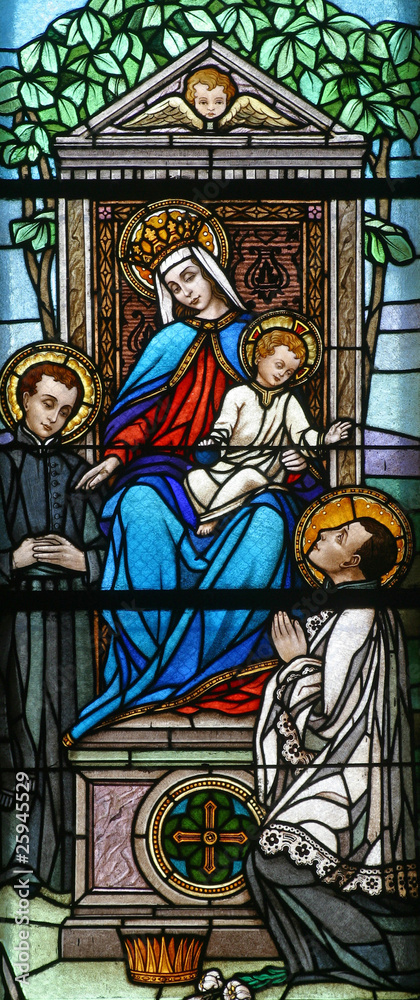 Obraz premium Virgin Mary with baby Jesus and saints