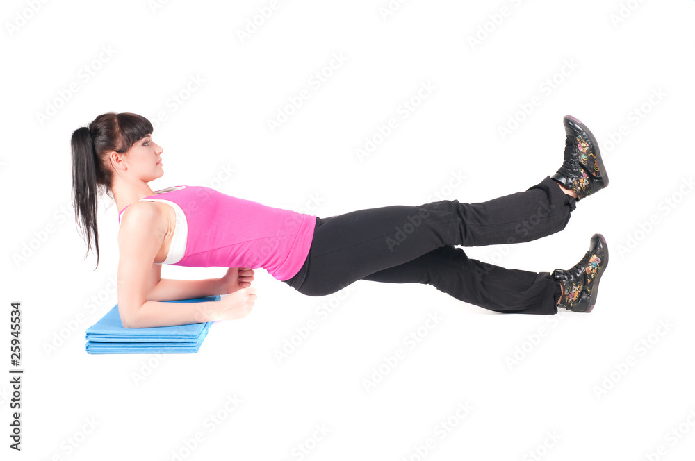 Fototapeta premium Fitness instructor isolated on white