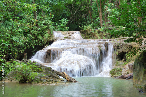 Waterfall Erawan, in Kanchanabury, Thailand photo