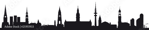 Obraz na płótnie Hamburg Skyline (Kontur Silhouette) w salonie