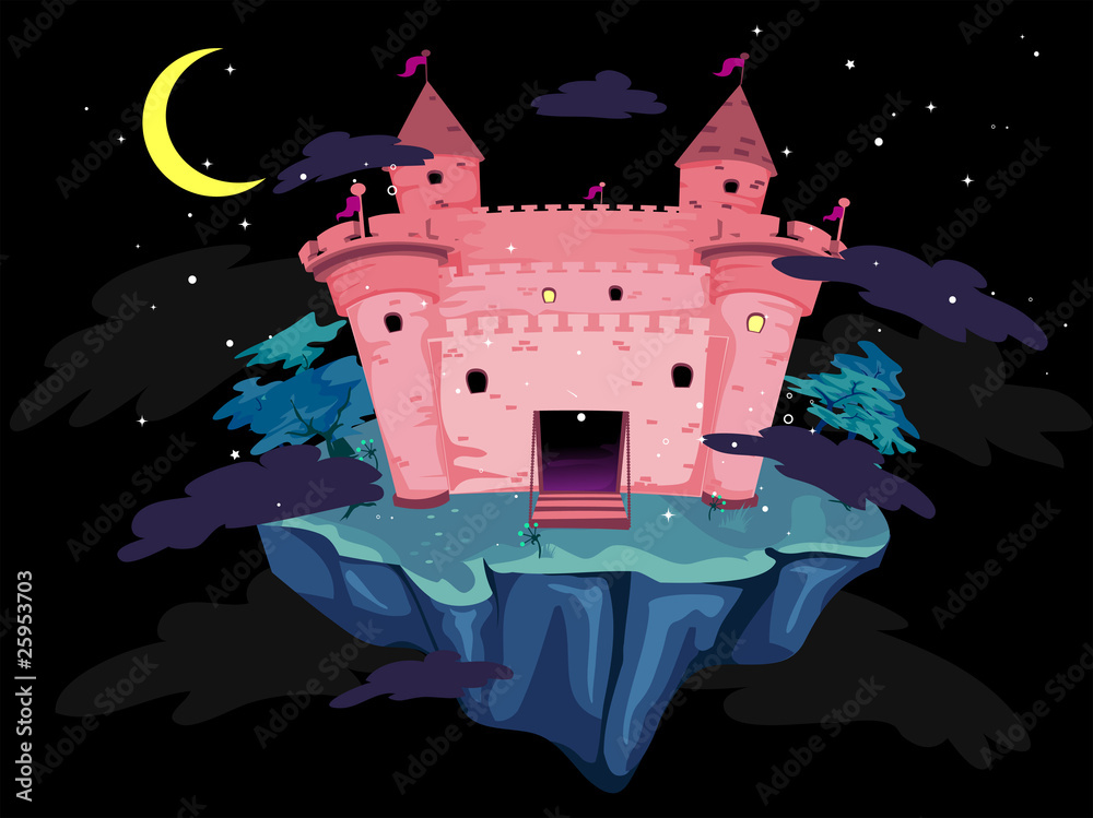 Pink Castle Stock Vector | Adobe Stock