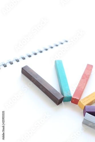 Pastel crayon and sretch book photo