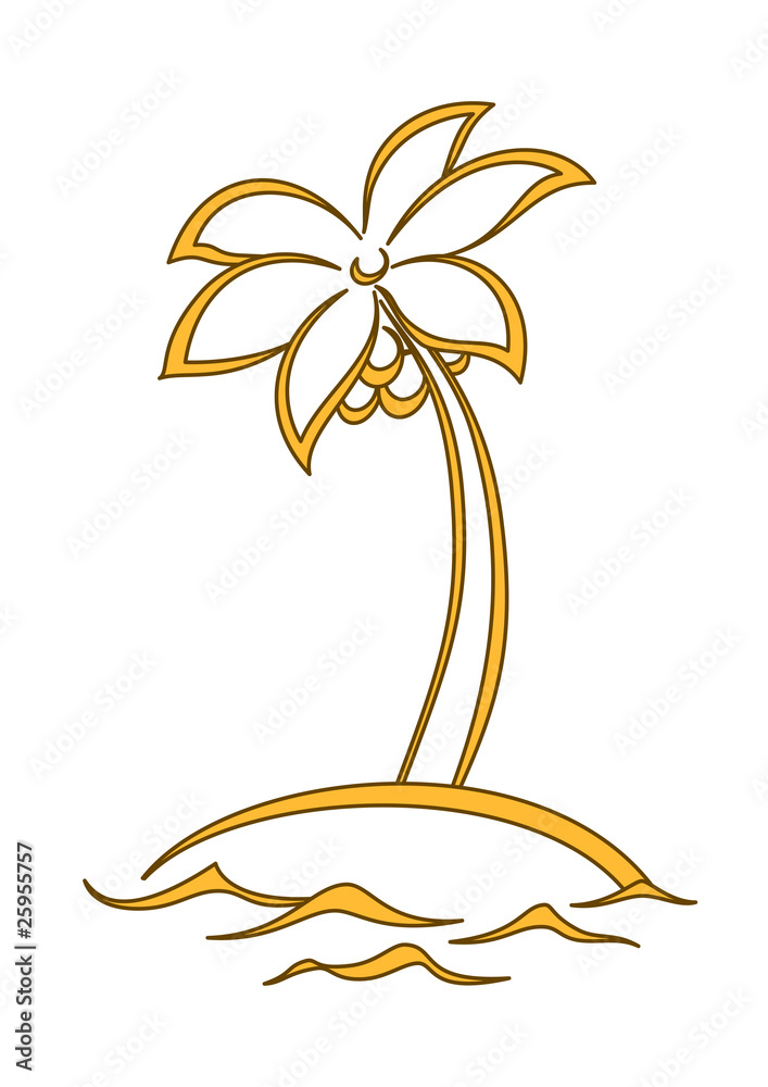 Fototapeta premium Island with a palm