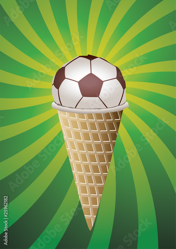 vector illustration of soccer fan icecream