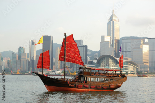 junk boat in Hong kong photo