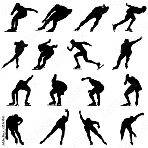 skating silhouette set